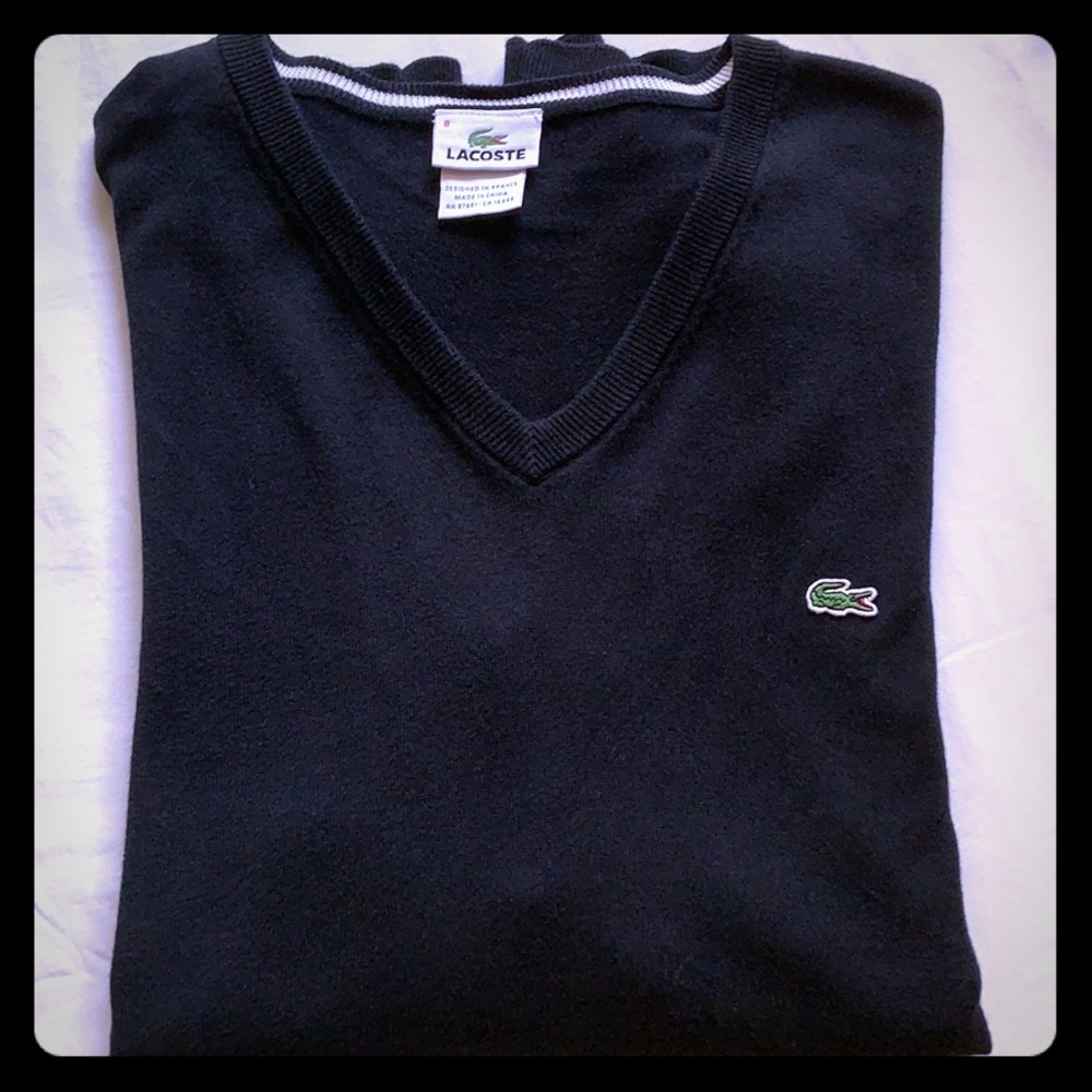 Lacoste Sweater Long Sleeve Size 8 Black